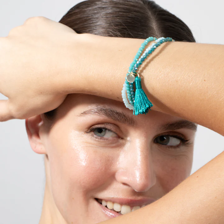 Detalle Pulsera Doble Cristal Verde Luxenter